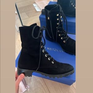 Stuart Weitzman Suede Norrie Combat Boots US 7